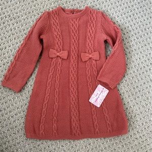 NWT Toddler girls pink cable knit sweater dress 2T Tommy Bahama